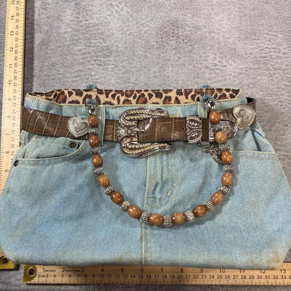 Vintage Denim Western Belt Shoulder Bag